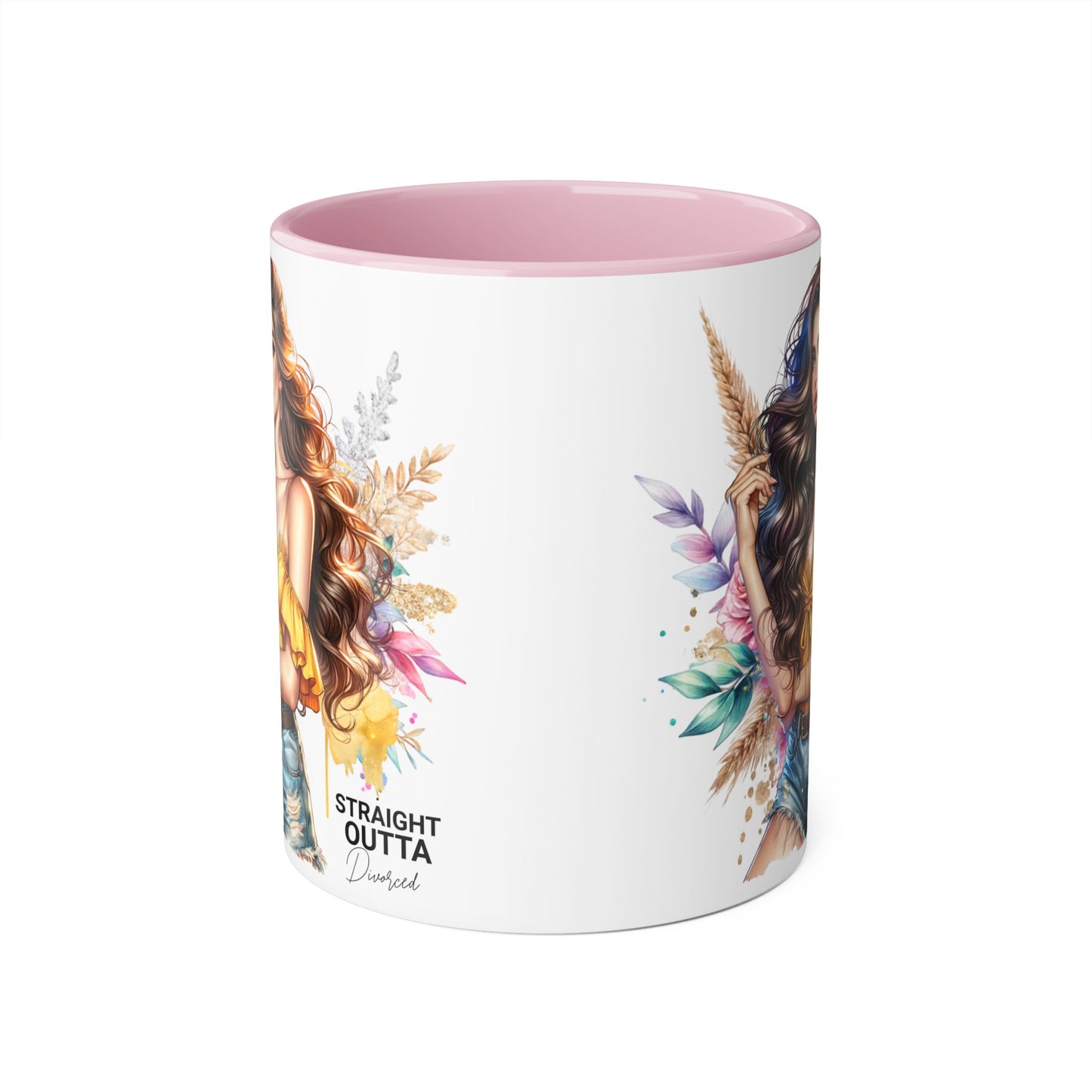 Straight Outta Divorced Humoristic Vibrant Accent Mug for Coffee Lovers, Perfect Gift for Birthdays, Anniversaries, or Home Decor