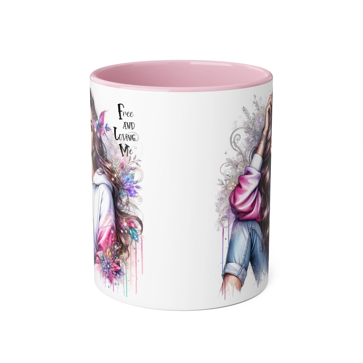Bohemian Accent Mug - Free and Loving Me, Coffee Lover Gift, Artistic Drinkware, Unique Home Decor, Inspirational Mug