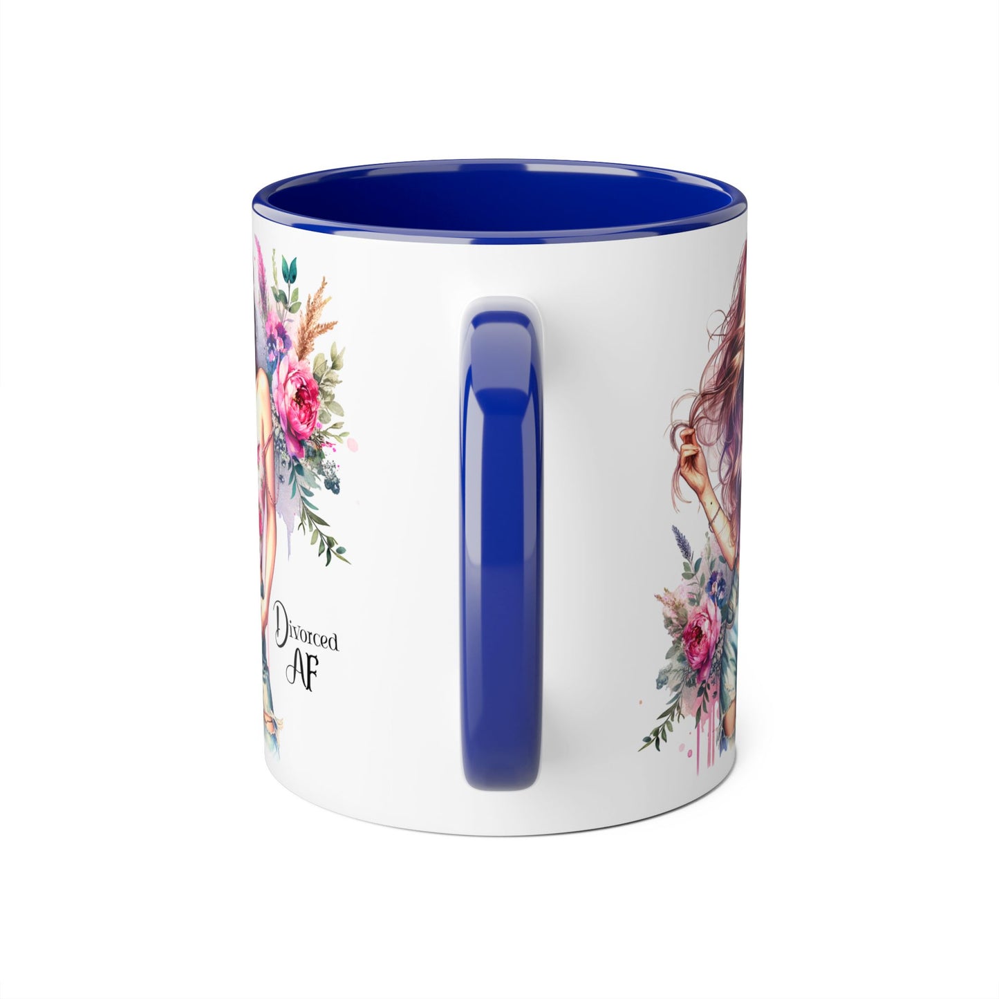 Diamond AF Floral Accent Mug - Stylish Coffee Cup, Great Gift for Her, Birthday, Friendship, Self-Care