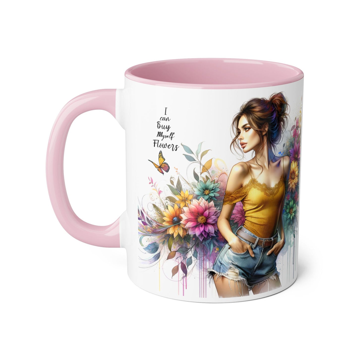 I Can Buy Myself Flowers Floral Vibes Coffee Mug, Art Mug for Flower Lovers, Gift for Gardeners, Birthday Mug, Home Decor