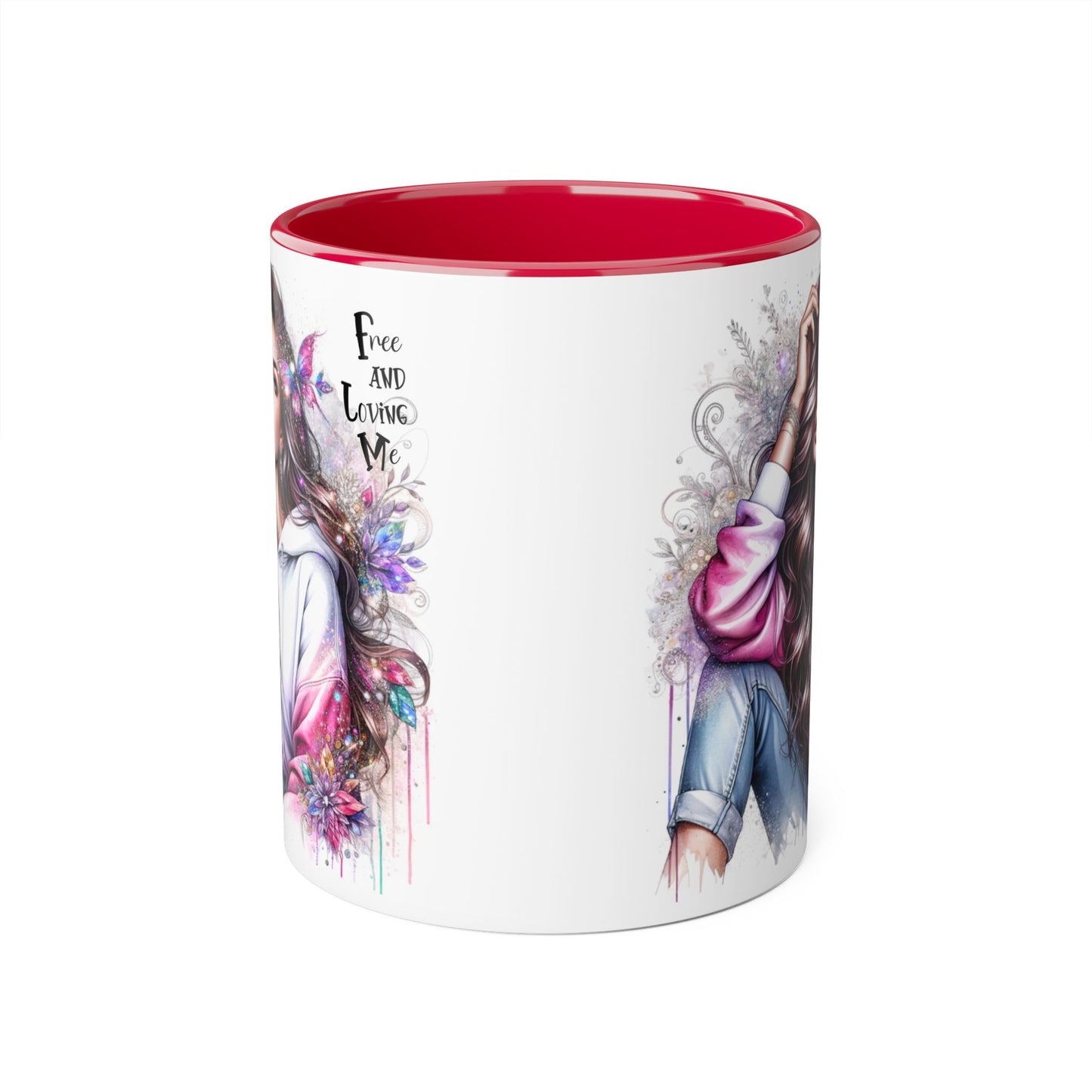 Bohemian Accent Mug - Free and Loving Me, Coffee Lover Gift, Artistic Drinkware, Unique Home Decor, Inspirational Mug