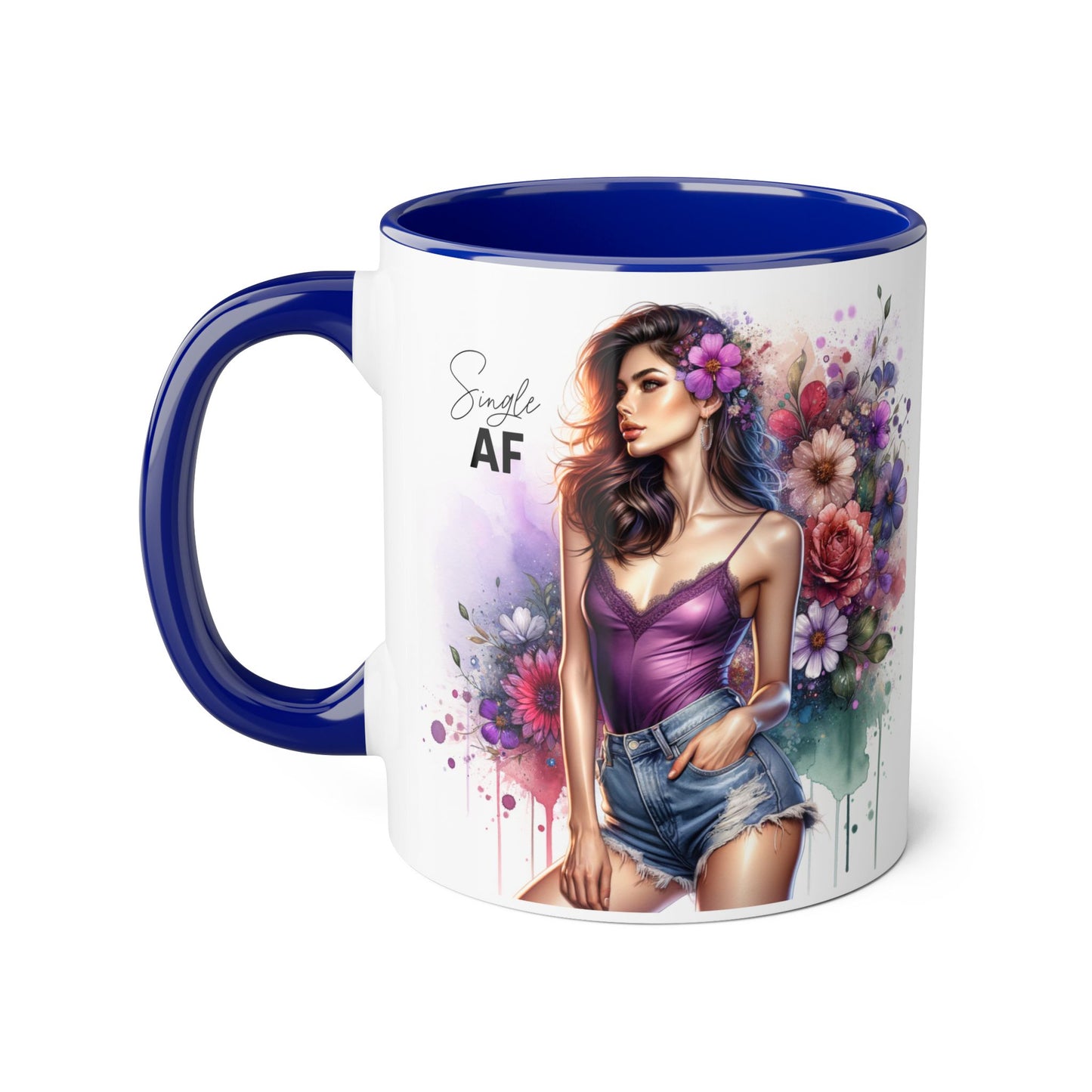 Floral Art Mug with Sassy Quote, Coffee Cup for Gifts, Tea Lovers, Home Decor, Mother's Day, Birthday