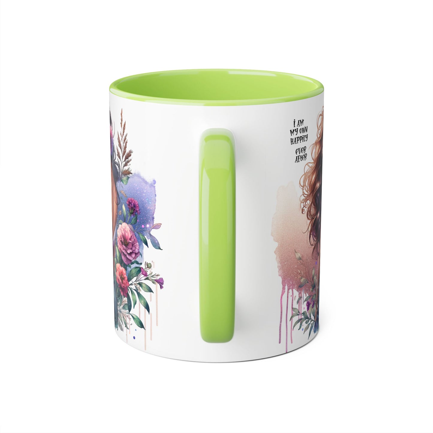 Boho Floral Accent Mug - 11oz - Inspirational "I Am My Own Happily Ever After " Design