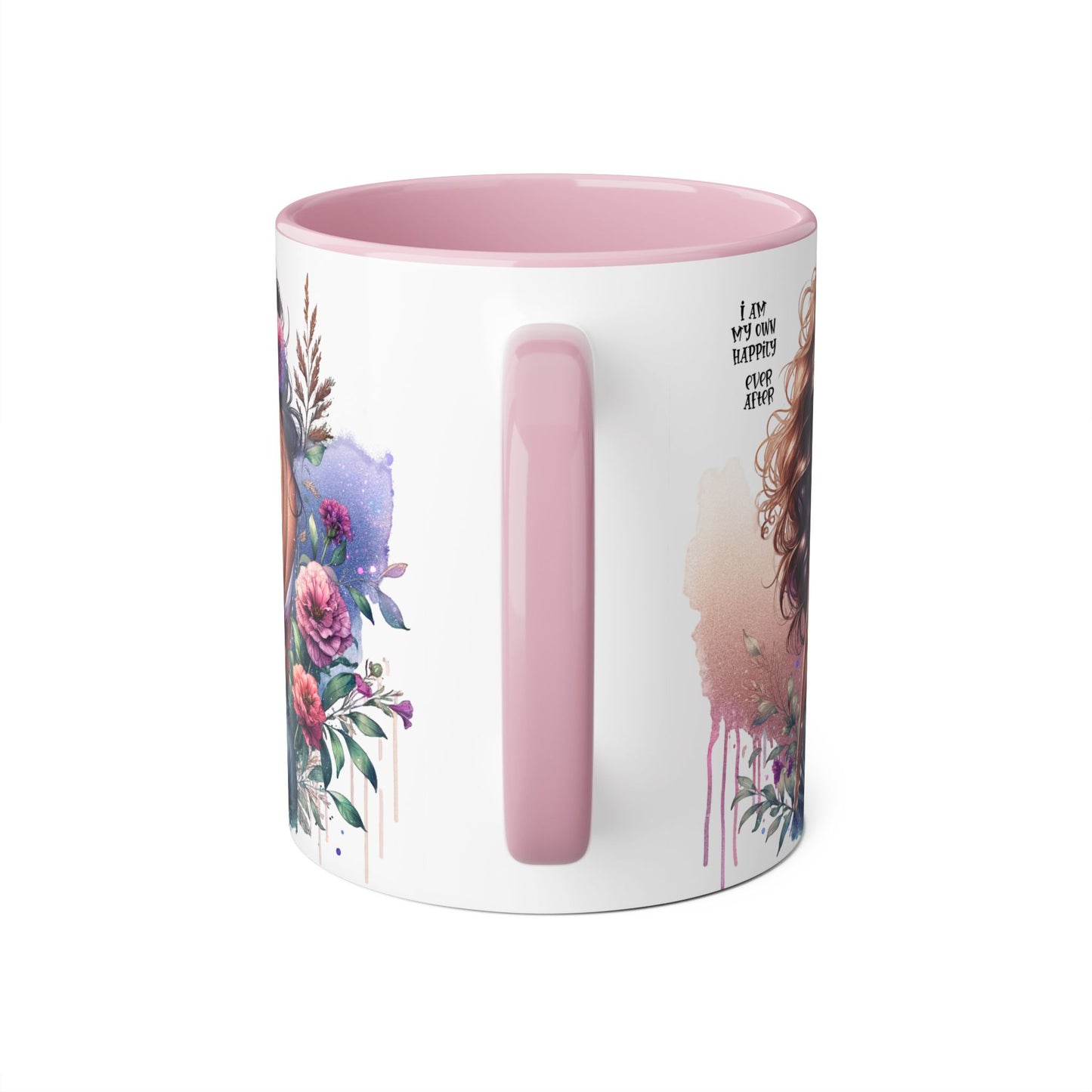 Boho Floral Accent Mug - 11oz - Inspirational "I Am My Own Happily Ever After " Design