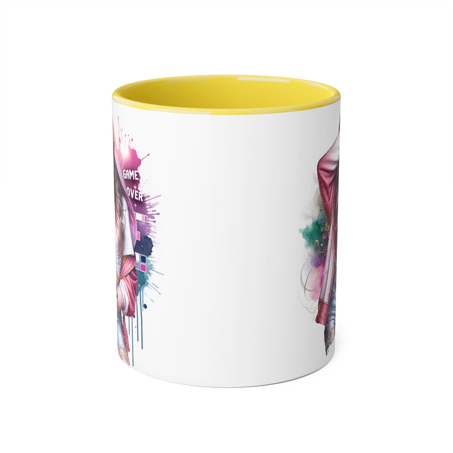 Chic Game Over Accent Mug - Stylish Coffee Cup for Gamers, Perfect Gift for Birthdays, Holidays, and Everyday Use