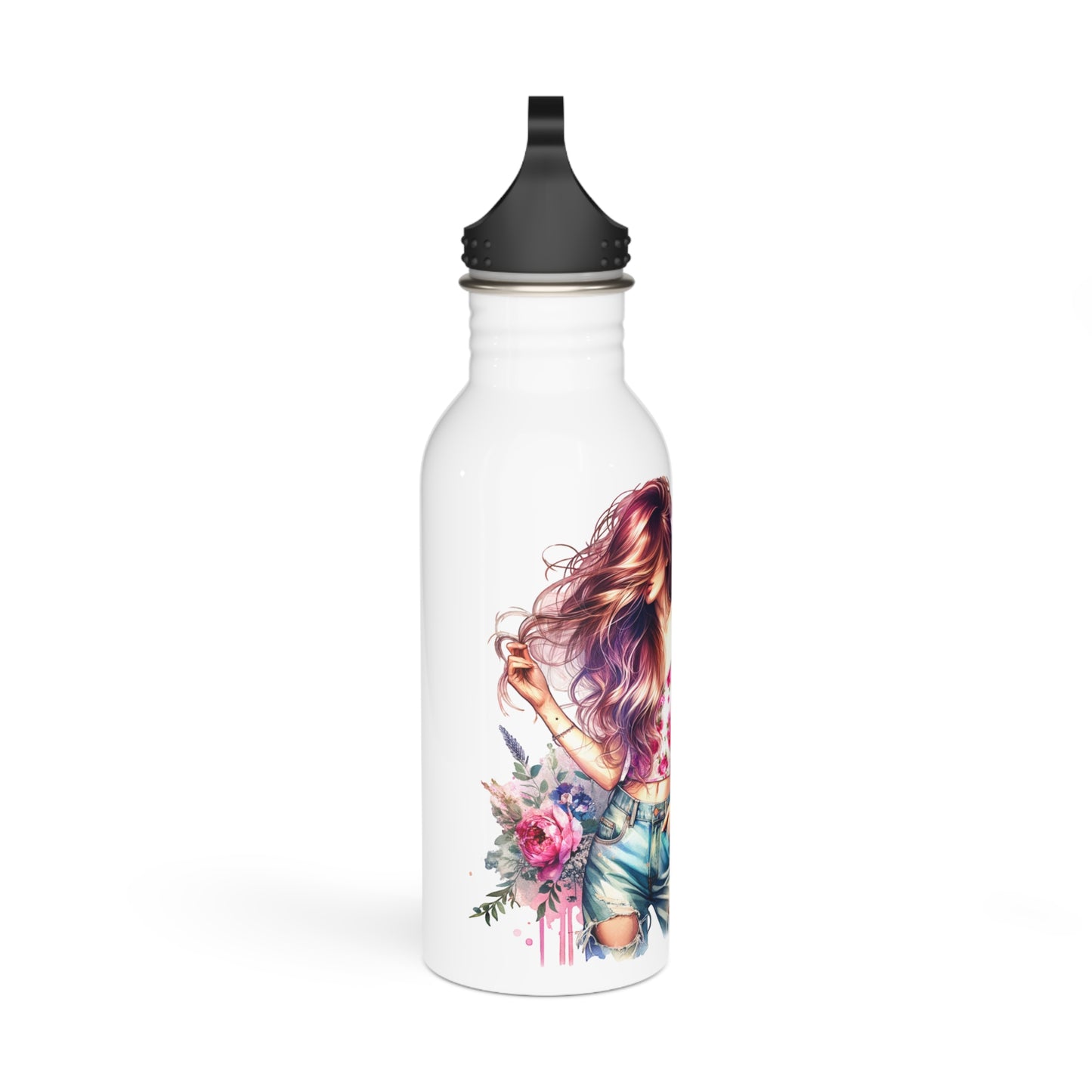 I Am My Own Happily Ever After Stylish Floral Stainless Steel Water Bottle, Trendy Hydration Bottle, Eco-Friendly Gift, Fitness Accessories, Summer Travel Gear