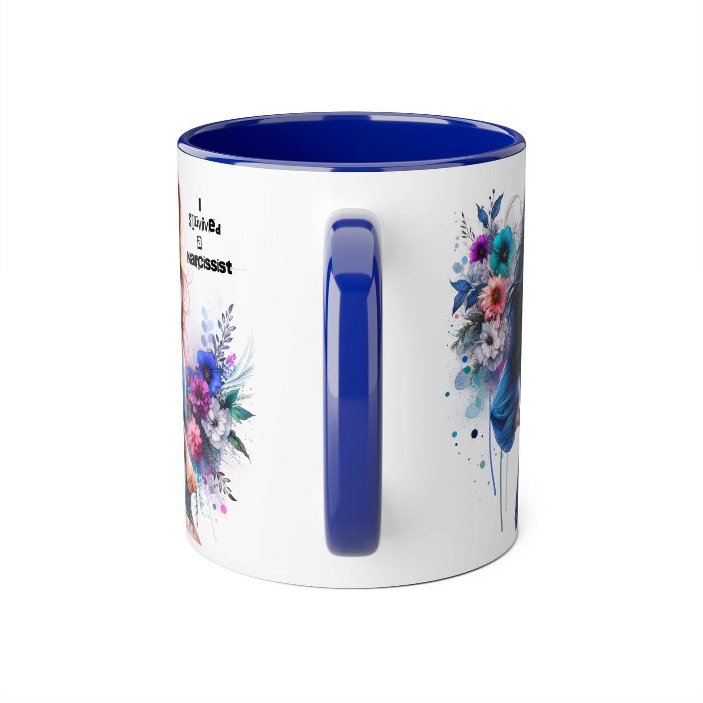 Bold Floral Accent Mug, 11oz - Perfect Gift for Coffee Lovers, Home Decor, Birthday Present, self-care gift, Inspirational Quote Mug