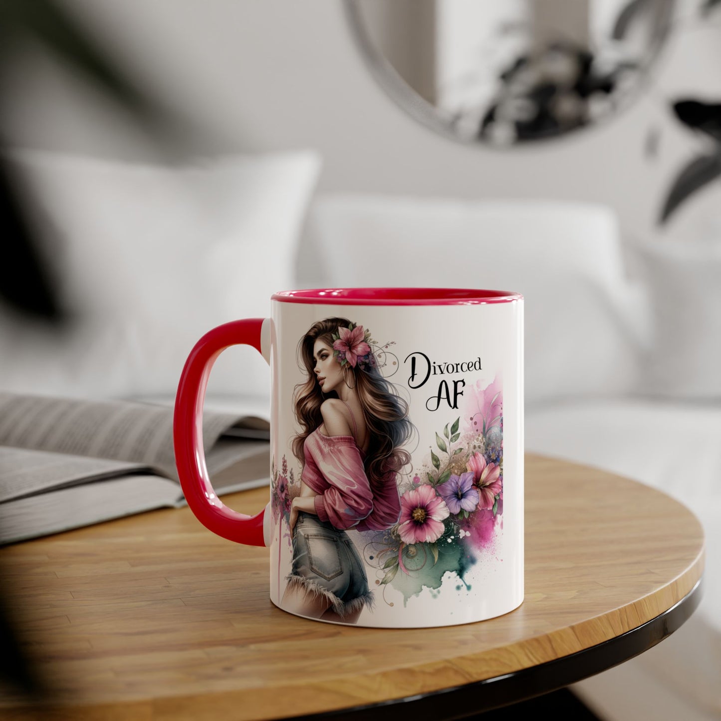Divorced AF Accent Mug, Empowering Gift for Newly Divorced, Coffee Lover Mug, Inspirational Drinkware, Funny Divorce Humor