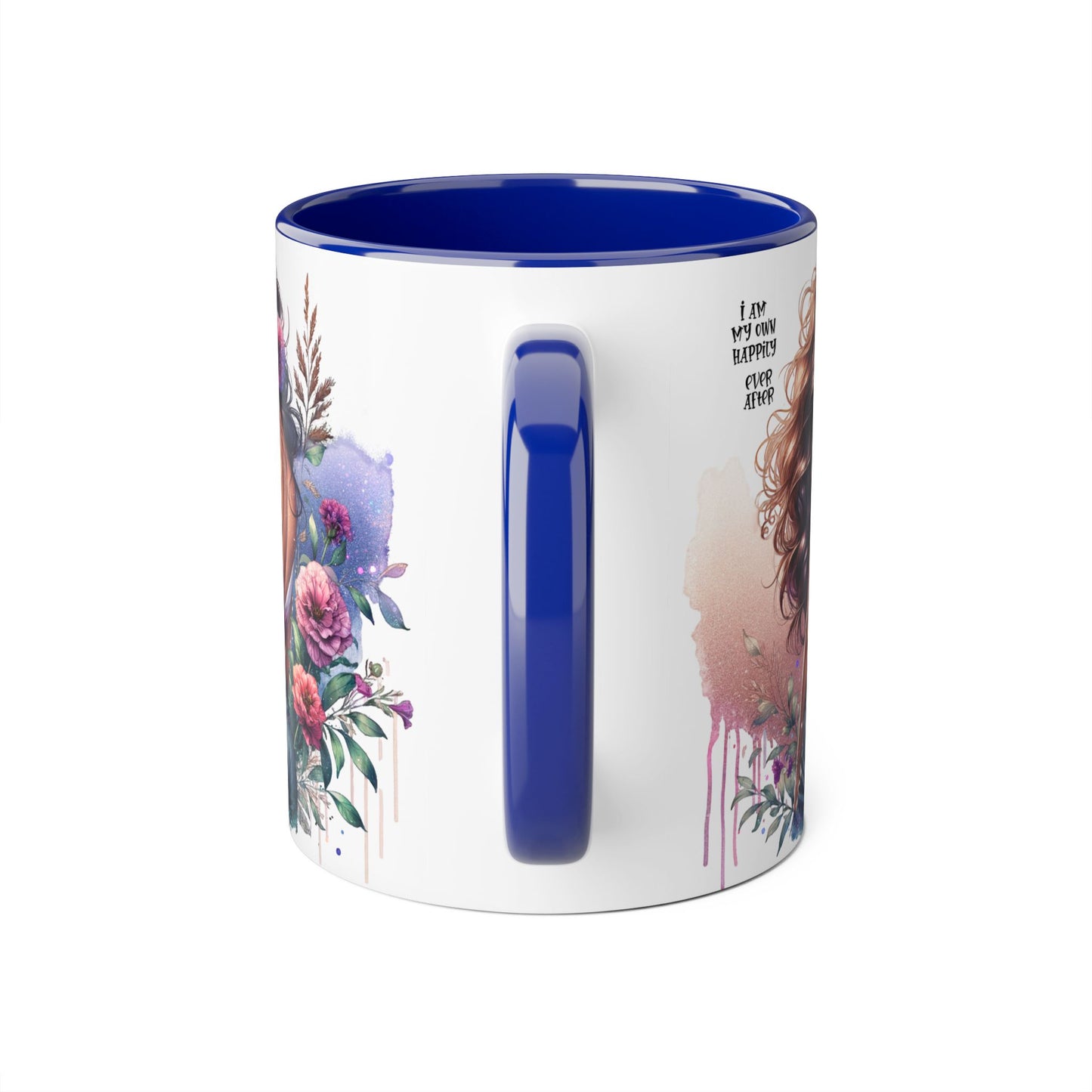 Boho Floral Accent Mug - 11oz - Inspirational "I Am My Own Happily Ever After " Design
