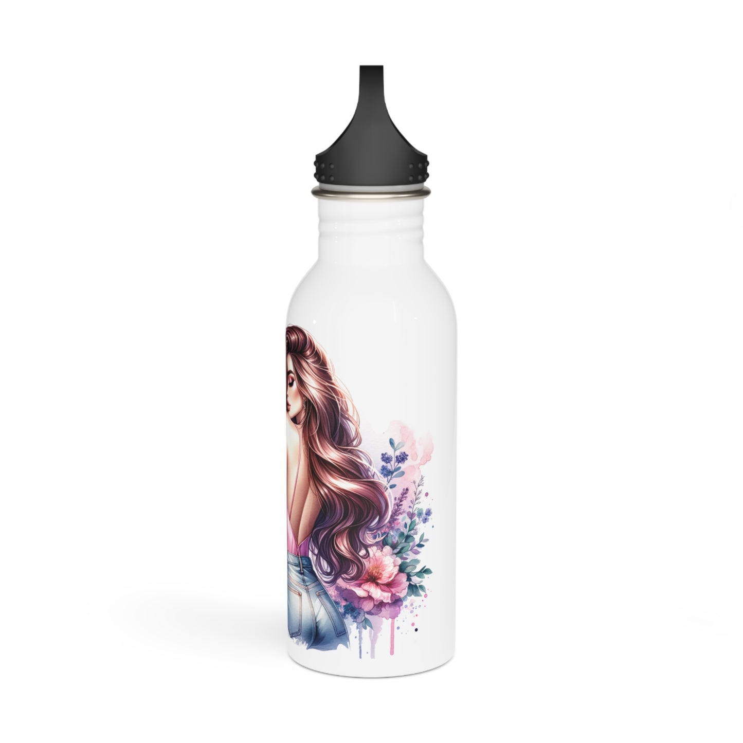 I Am My Own Happily Ever After Floral Stainless Steel Water Bottle - Inspirational Design