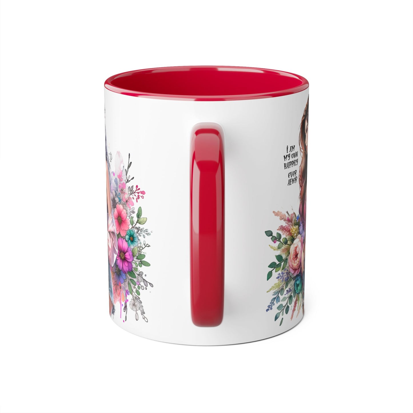 I Am My Own Happily Ever After Empowered Floral Accent Mug - 11oz with Inspirational Quote