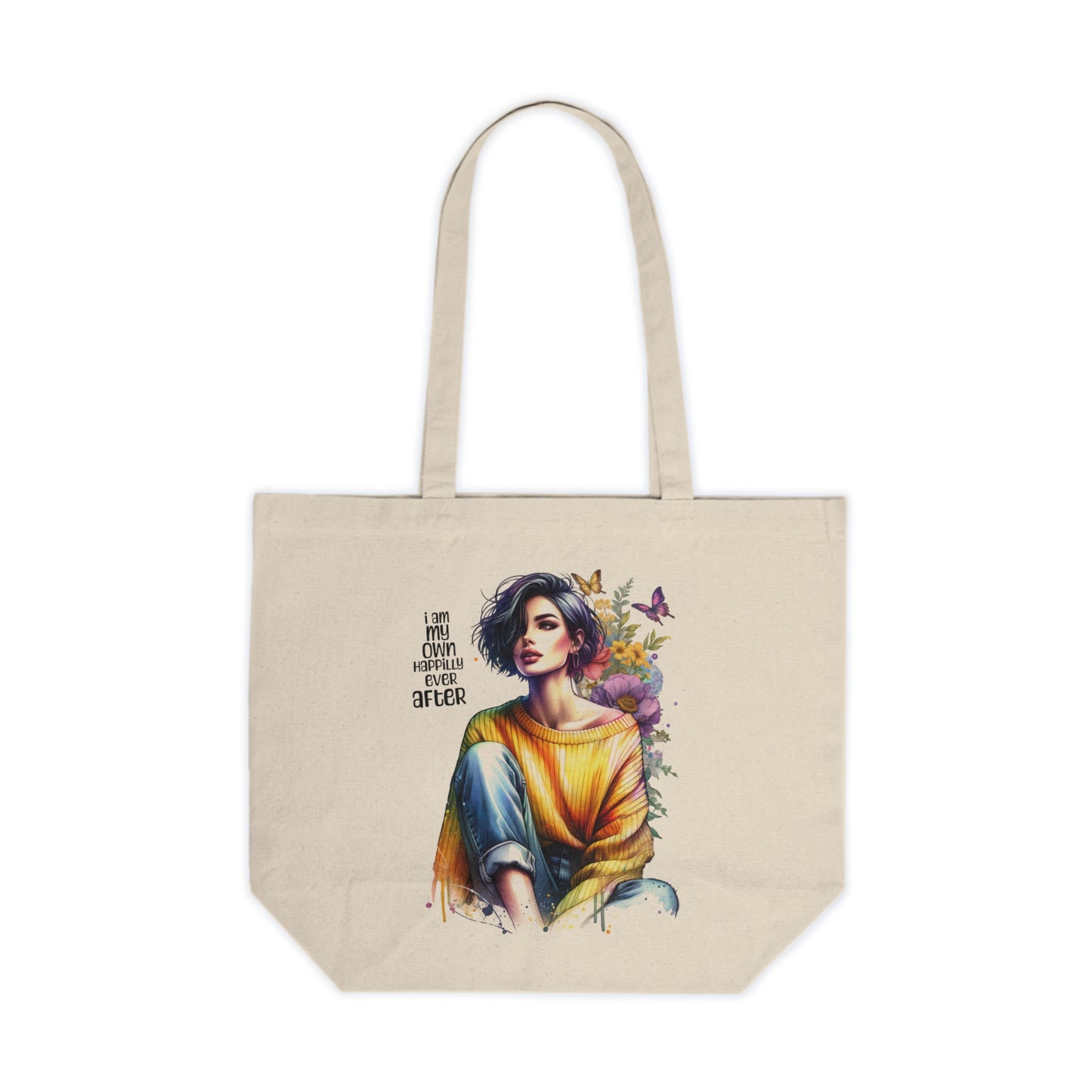 I Am My Own Happily Ever After Stylish Inspirational Canvas Tote Bag for Everyday Use, Eco-Friendly Shopper, Gift for Her, Motivational Shopper's Tote