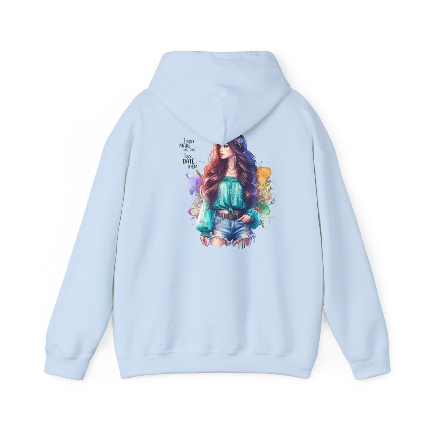 I Don`t Make Mistakes, I Just Date Them Vibrant Artistic Hoodie - Unisex Heavy Blend™ Hooded Sweatshirt, Casual Wear, Gifts for Art Lovers, Cozy Lounging, Unique Fashion