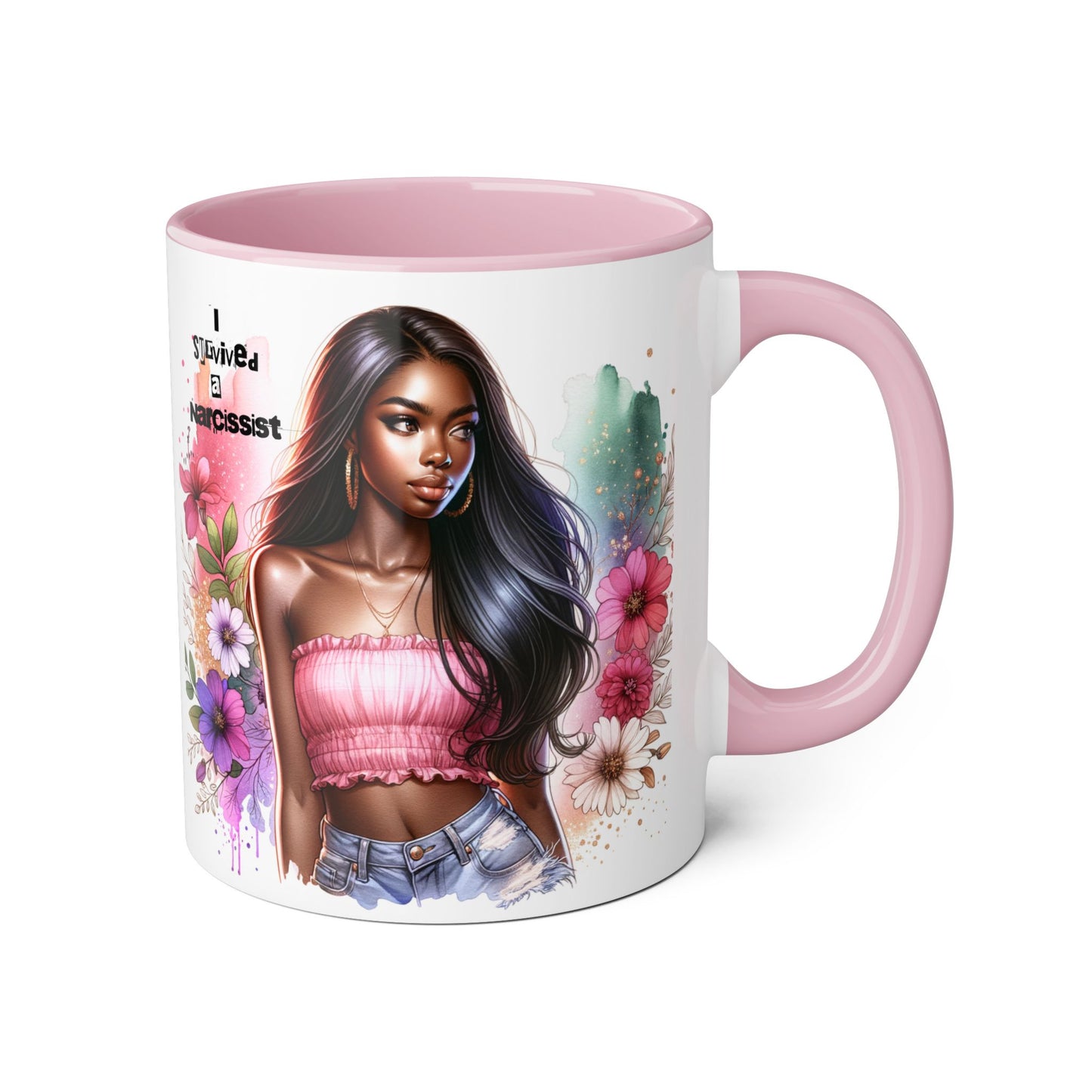 Bold Floral Accent Mug - Perfect Gift for Self-Love and Empowerment