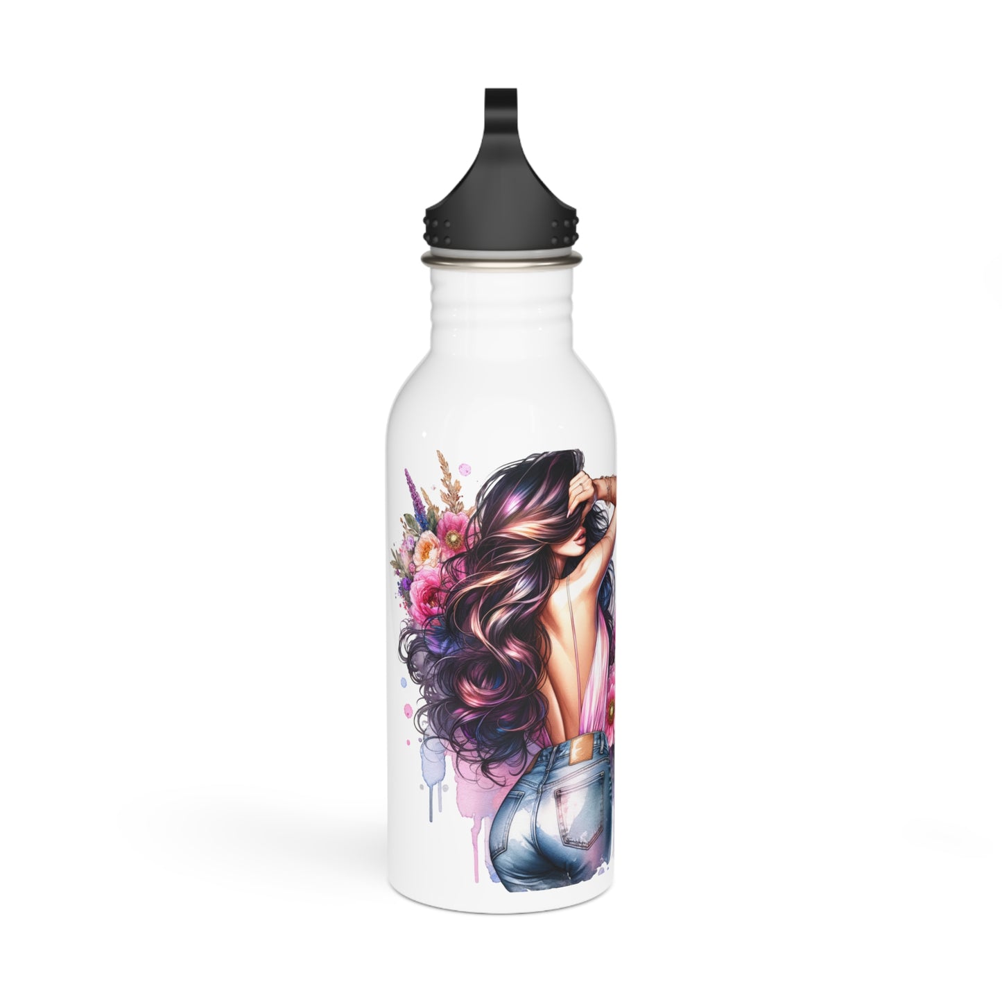 I Am My Own Happily Ever After Floral Art Stainless Steel Water Bottle - Stylish and Sustainable Hydration