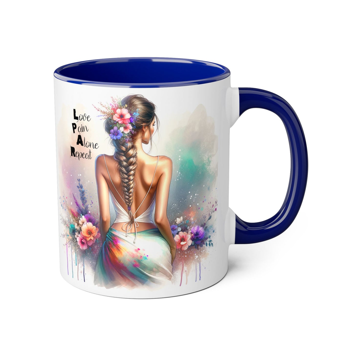 Boho Love Pain Alone Mug, Inspirational Gift, Handmade Coffee Cup, Artistic Ceramic Drinkware, Unique Home Decor