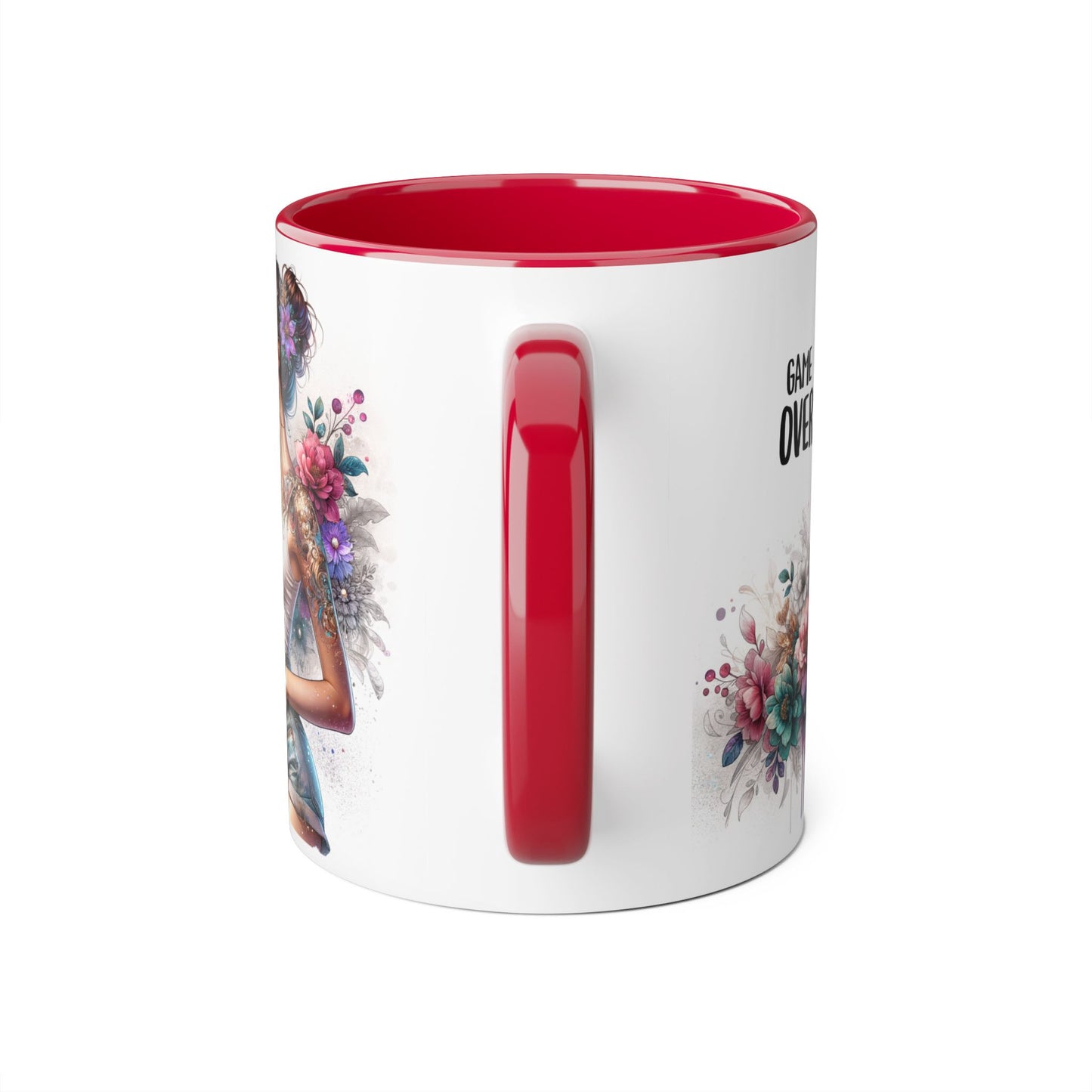 Floral Game Over Mug | Stylish Coffee Cup for Gamers | Unique Gift for Birthdays, Holidays, or Just Because, Tea Mug, Accent Mugs