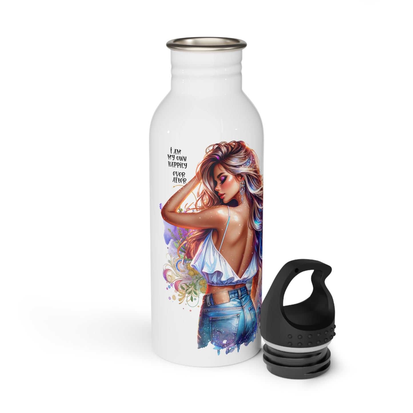 I Am My Own Happily Ever After Artistic Stainless Steel Water Bottle - Inspirational Design for Everyday Use