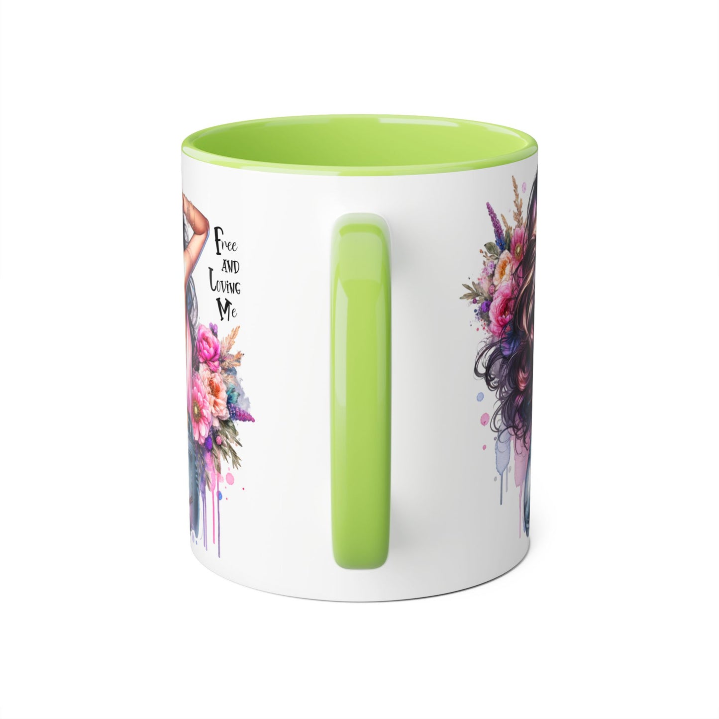 Boho Floral Accent Mug, Empowering Coffee Cup, Gift for Friends, Home Decor, Art Lover's Mug