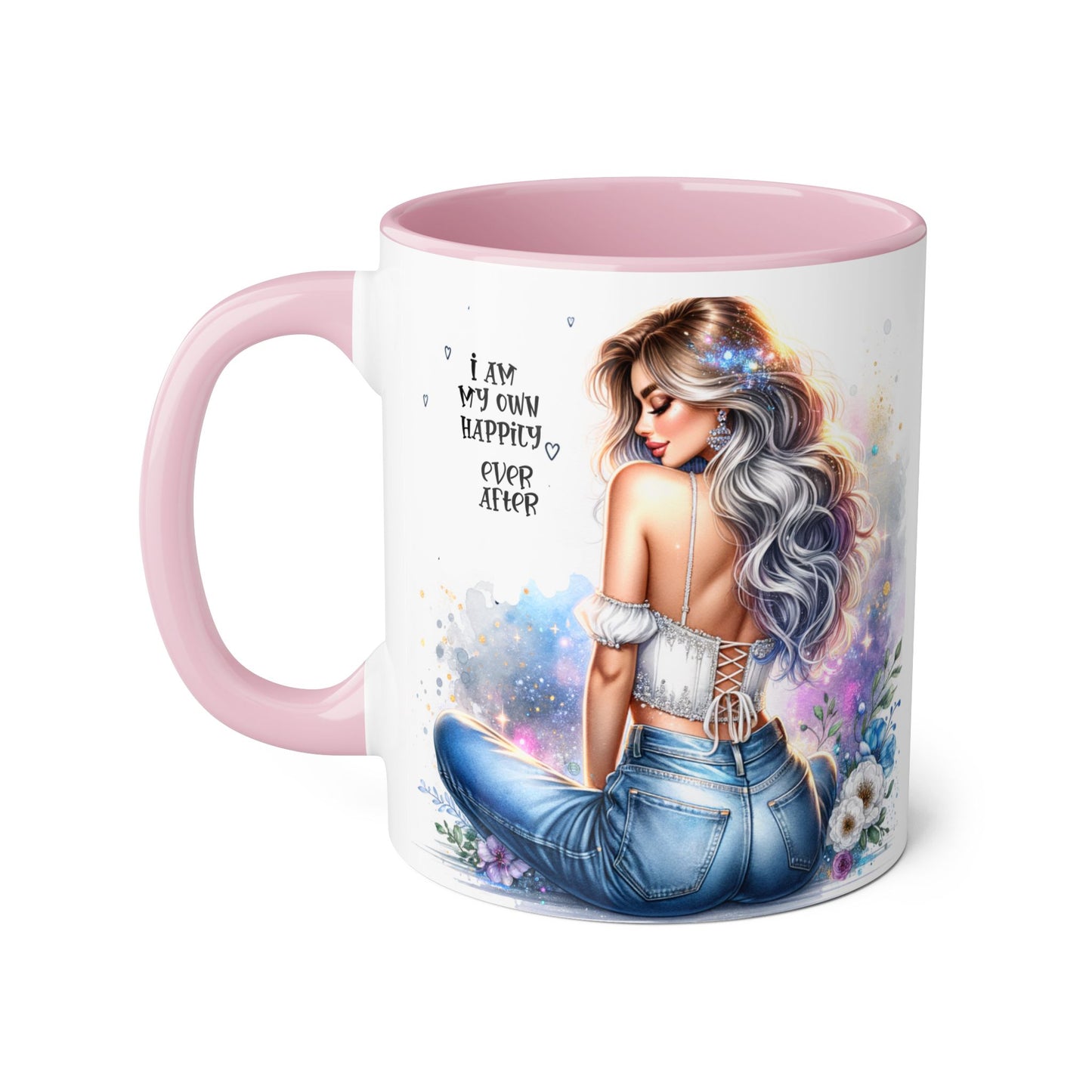 Inspirational Accent Mug - "I Am My Own Happily Ever After " 11oz Coffee Cup for Self-Love Enthusiasts