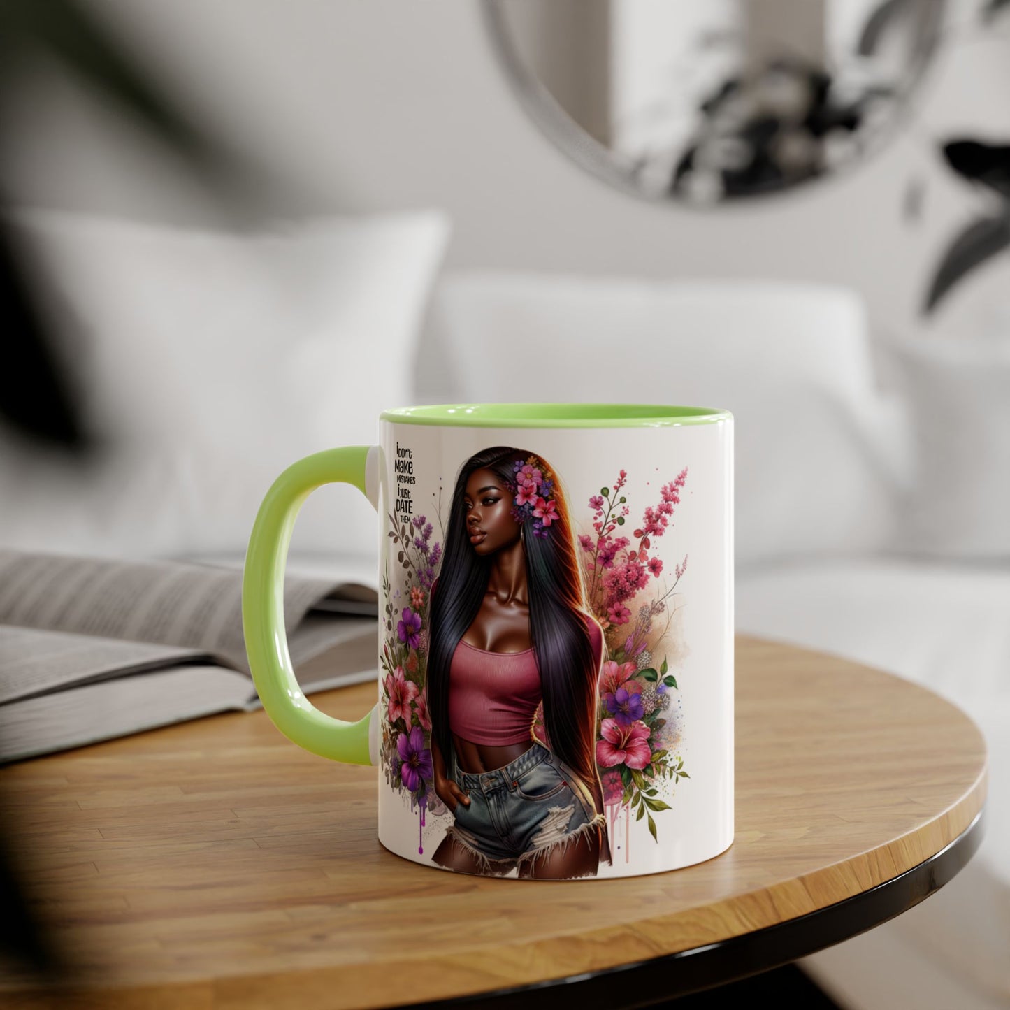 'I Don't Make Mistakes, I Date Them' Accent Mugs, 11oz