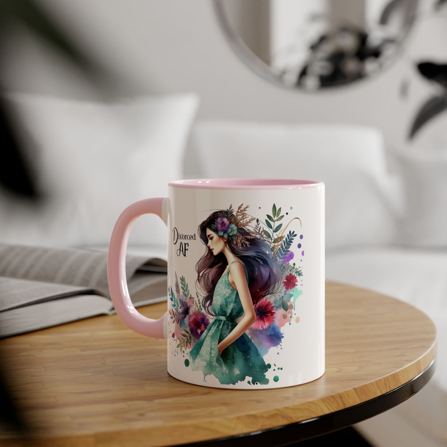Divorced AF Accent Mug - Inspirational Coffee Cup, Unique Gift for Newly Divorced, Motivational Drinkware, Self-Care Mug