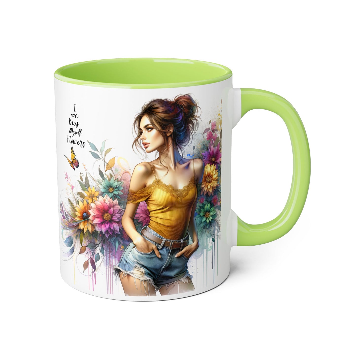 I Can Buy Myself Flowers Floral Vibes Coffee Mug, Art Mug for Flower Lovers, Gift for Gardeners, Birthday Mug, Home Decor