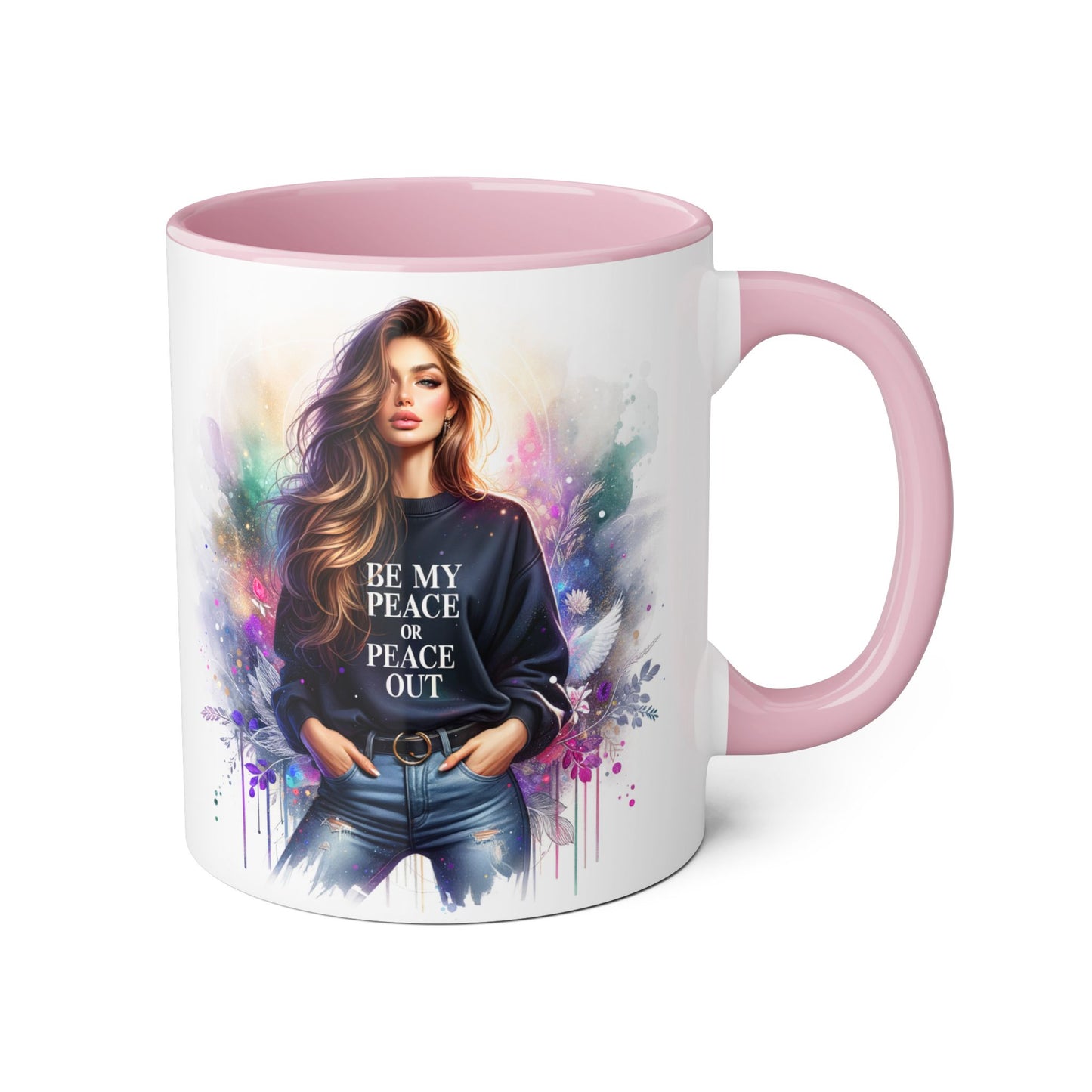 Be My Peace or Peace Out Accent 11oz Mug