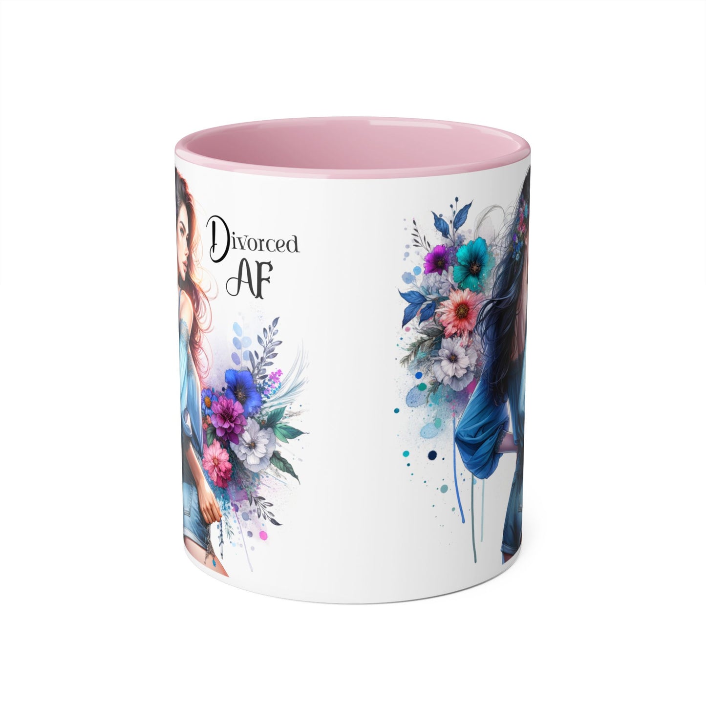 Divorced AF Accent Mug, 11oz Coffee Cups, Empowerment Gift for Newly Divorced, Funny Divorce Mug, Motivational Kitchen Decor