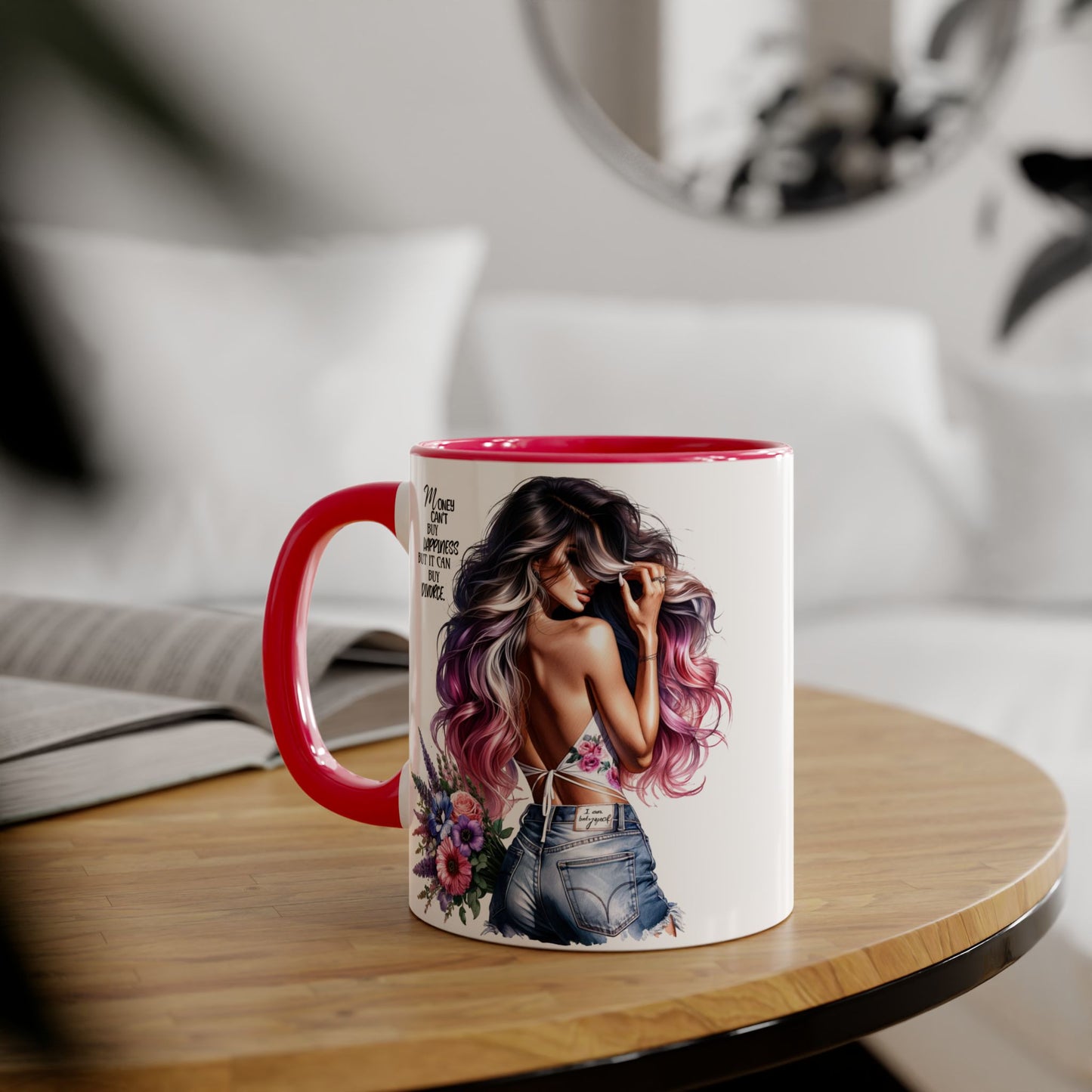 Mug - Money Can't Buy Happiness But It Can Buy Divorce Humoristic Accent Mug, 11oz