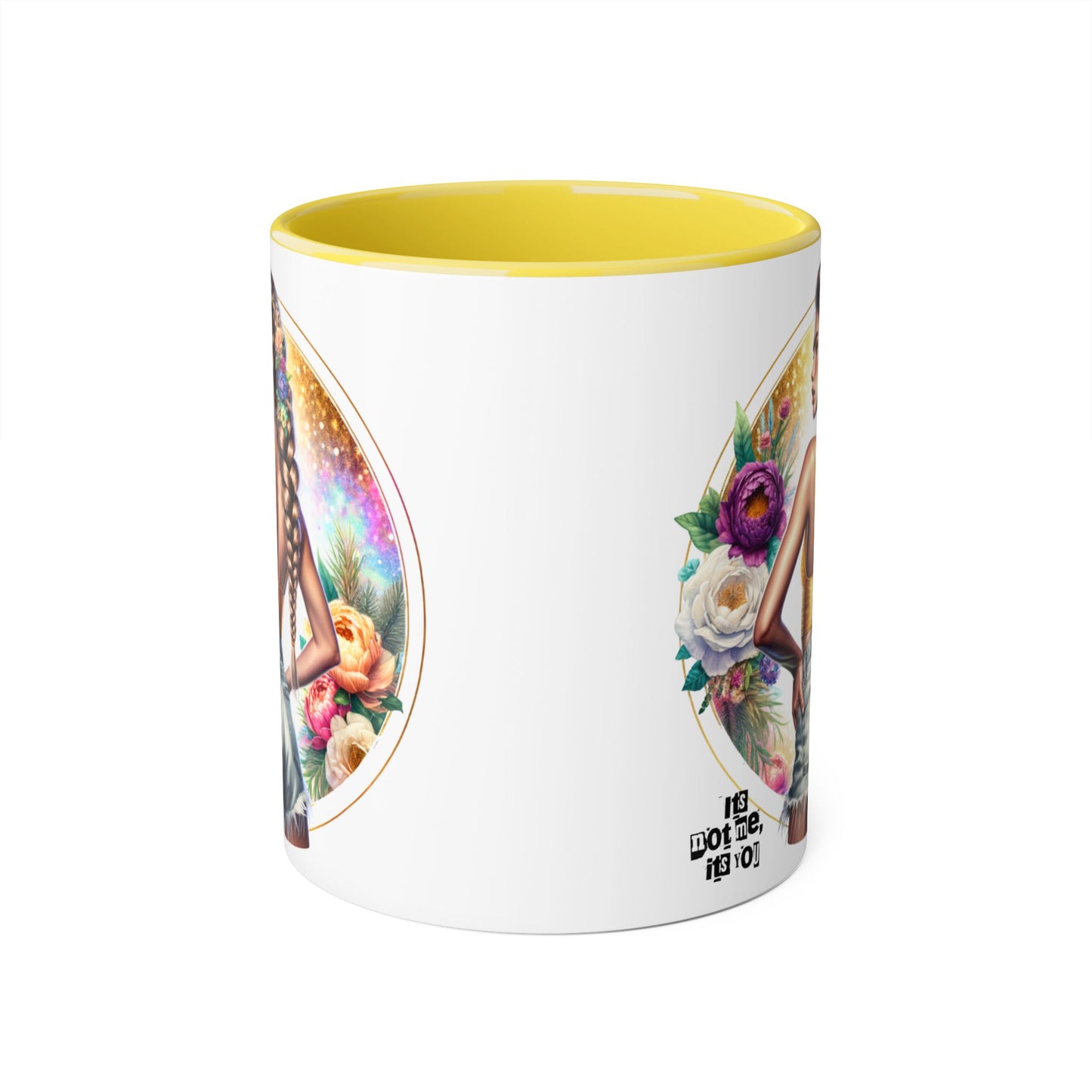It's Not Me, It's You Humoristic Beautiful Floral Accent Mugs - Unique Coffee Cup for Art Lovers, Perfect Gift for Home Decor, Birthday, or Wedding