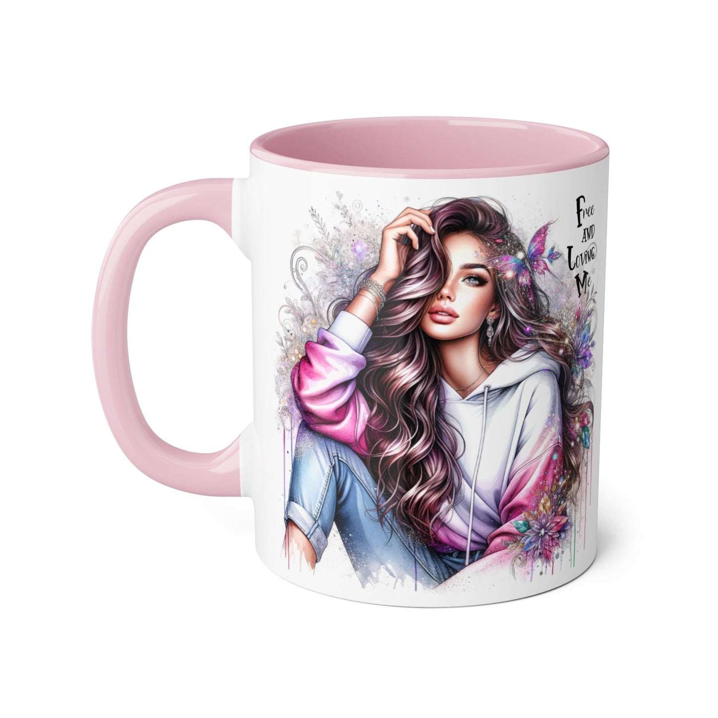 Bohemian Accent Mug - Free and Loving Me, Coffee Lover Gift, Artistic Drinkware, Unique Home Decor, Inspirational Mug