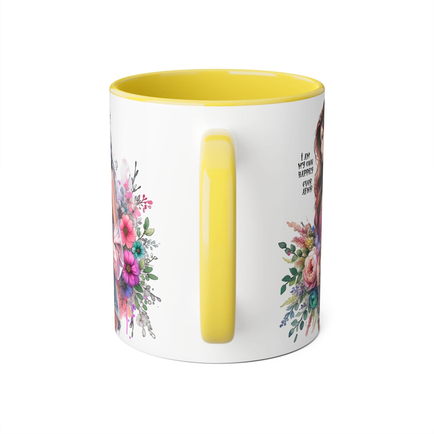 I Am My Own Happily Ever After Empowered Floral Accent Mug - 11oz with Inspirational Quote