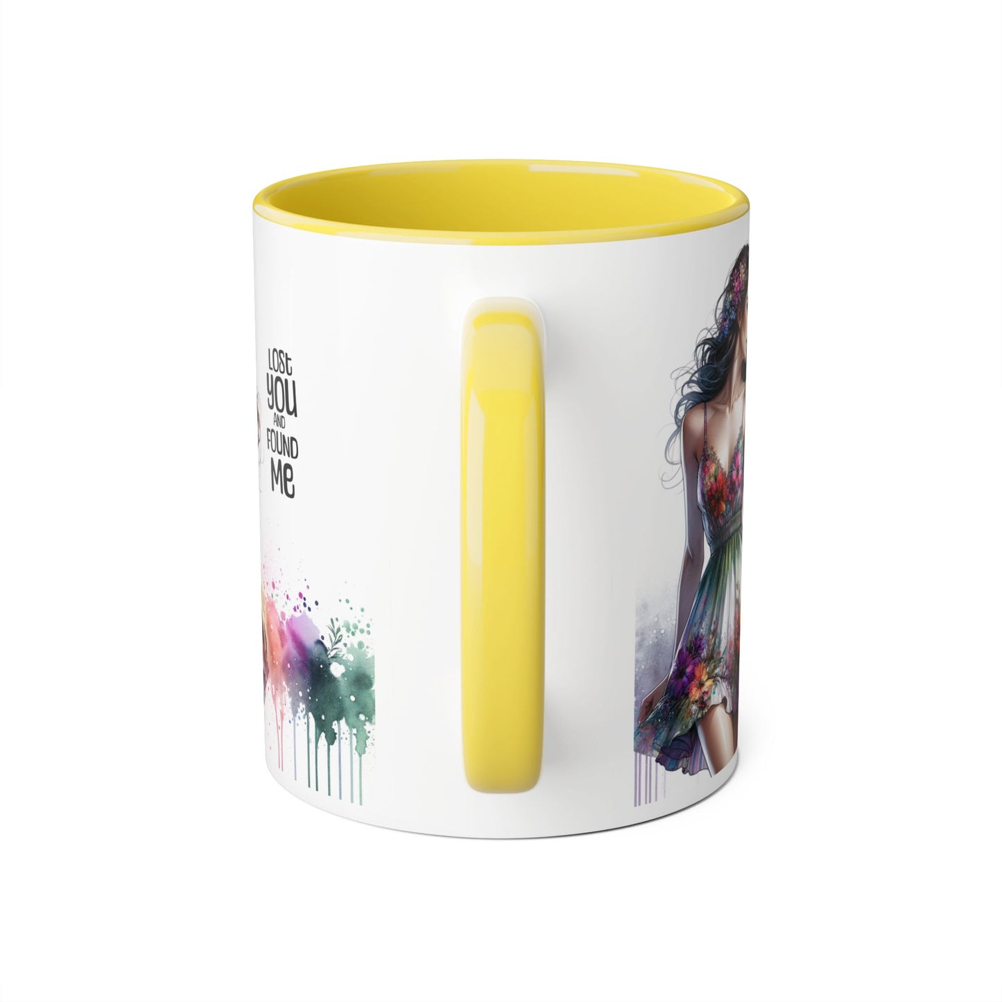 Lost You and Found Me Floral Dreamer Accent Mug | Colorful Coffee Cup | Inspirational Gift for Her | Artistic Drinkware | Perfect for Holidays & Celebrations