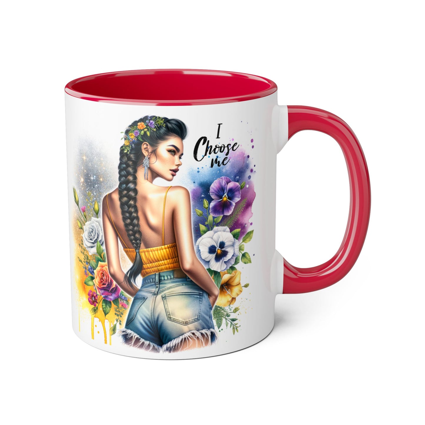 I Choose Me Empowering Accent Mugs, Coffee Cup for Self-Love, Inspirational Drinkware, Gifts for Her, Motivational Home Decor