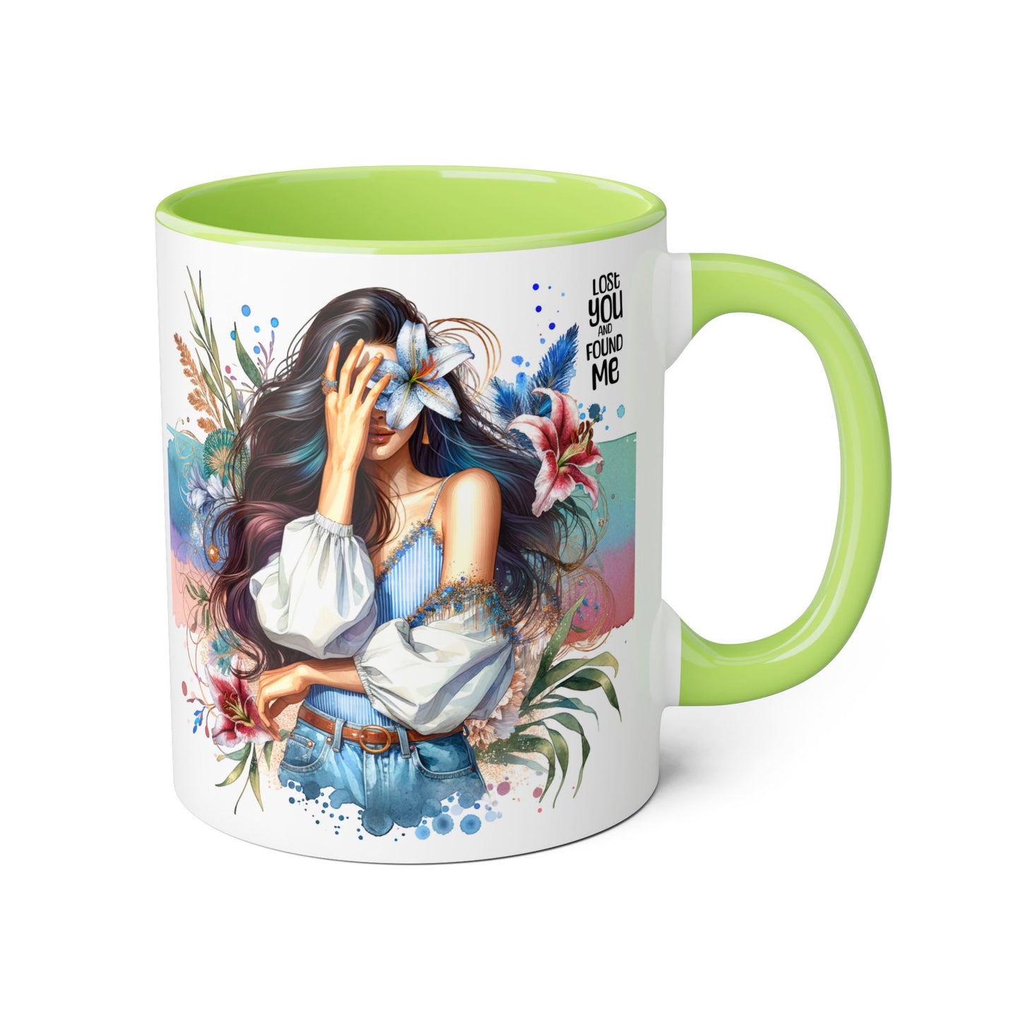 Lost You and Found Me Bohemian Accent Mug | Inspirational Gift for Her | Floral Coffee Cup | Unique Tea Mug | Art Lover's Drinkware