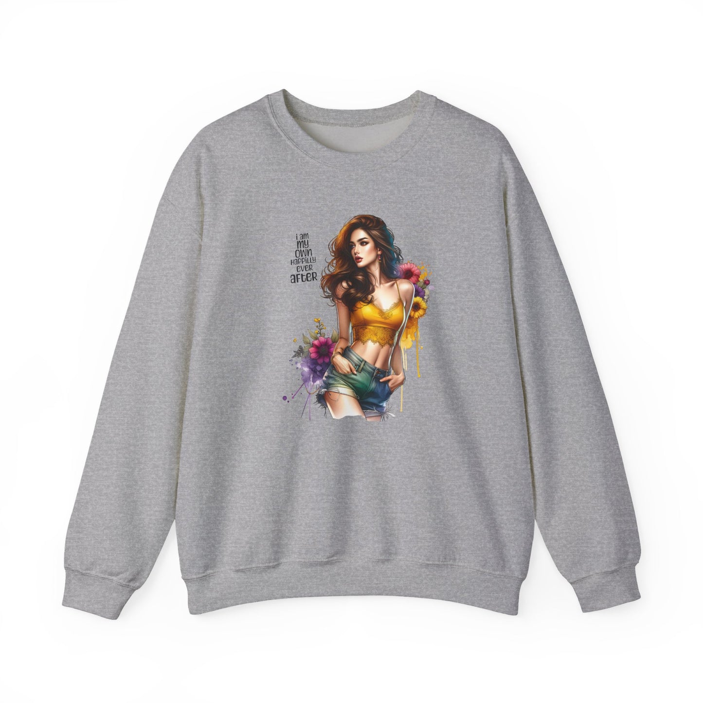 I Am My Own Happily Ever After Stylish Inspirational Crewneck Sweatshirt, Cozy Unisex Pullover, Art Print Sweatshirt, Gift for Her, Everyday Wear, Colorful Design