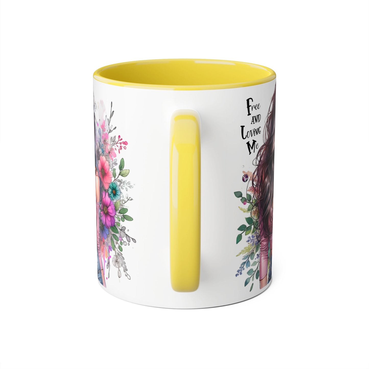 Bohemian Floral Accent Mug, Coffee Cup for Nature Lovers, Inspirational Gift, Home Decor, Unique Art