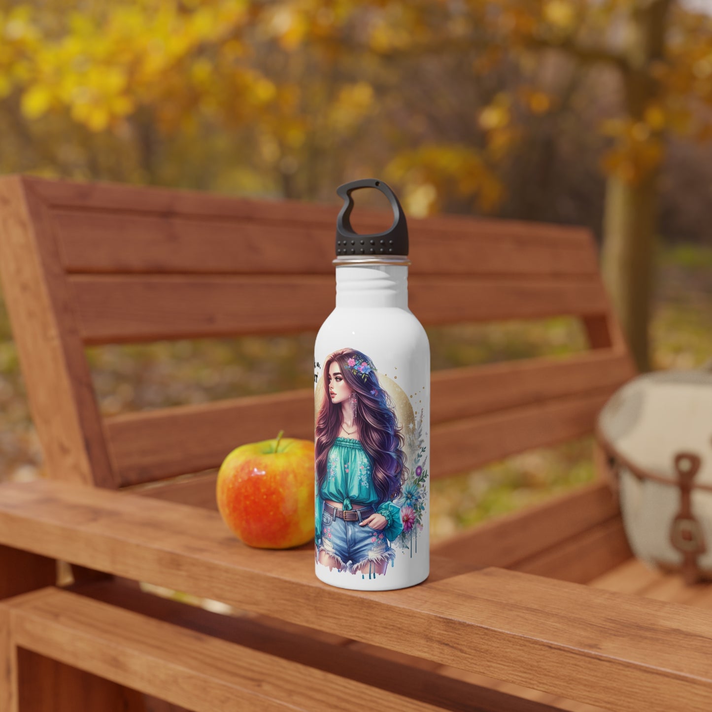 Thank U, Next Bohemian Style Stainless Steel Water Bottle - Eco-Friendly Hydration, Reusable Gift, Inspirational Design, Nature Lover, Travel Accessory