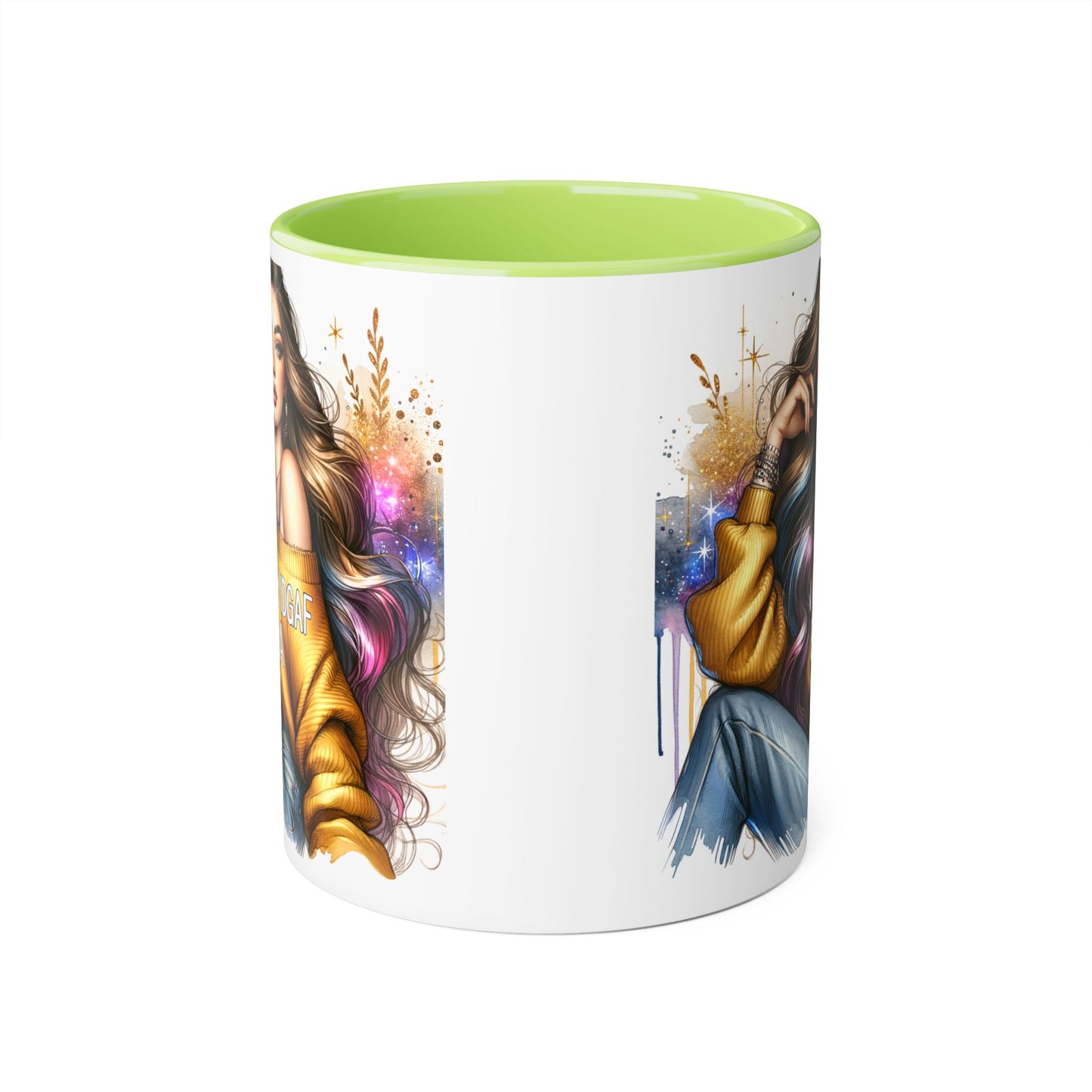 Chic IDGAF Accent Mug, Cool Coffee Cup, Trendy Drinkware, Stylish Gift, Artful Mug for Her