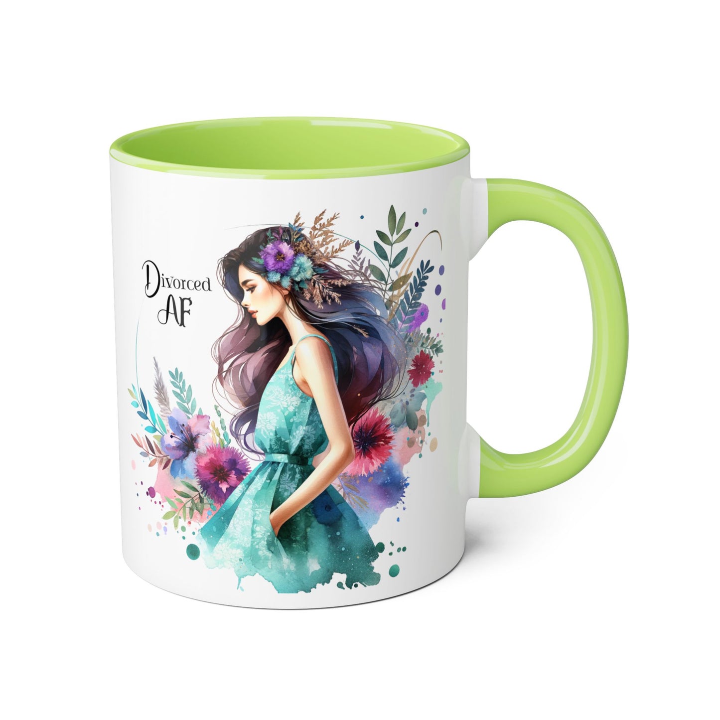 Divorced AF Accent Mug - Inspirational Coffee Cup, Unique Gift for Newly Divorced, Motivational Drinkware, Self-Care Mug