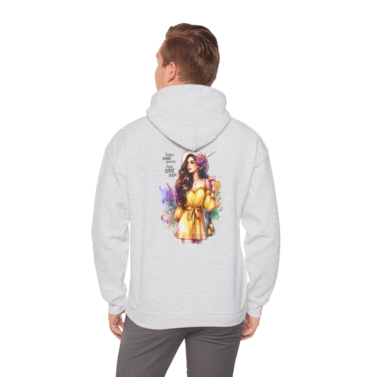 I Don`t Make Mistakes, I Just Date Them Vibrant Floral Art Hoodie - Unisex Heavy Blend Sweatshirt For Cozy Days, Ideal For Gift Giving, Casual Wear, Spring Celebrations