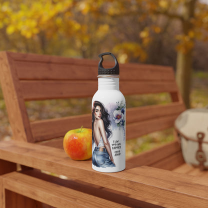 Floral Art Stainless Steel Water Bottle - "I Am My Own Happily Ever After "