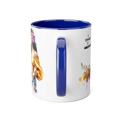 Empowering Accent Mug, Flower Art Coffee Cup, I Survived a Narcissist, Gift for Her, Inspirational Tea Mug, Self-Care