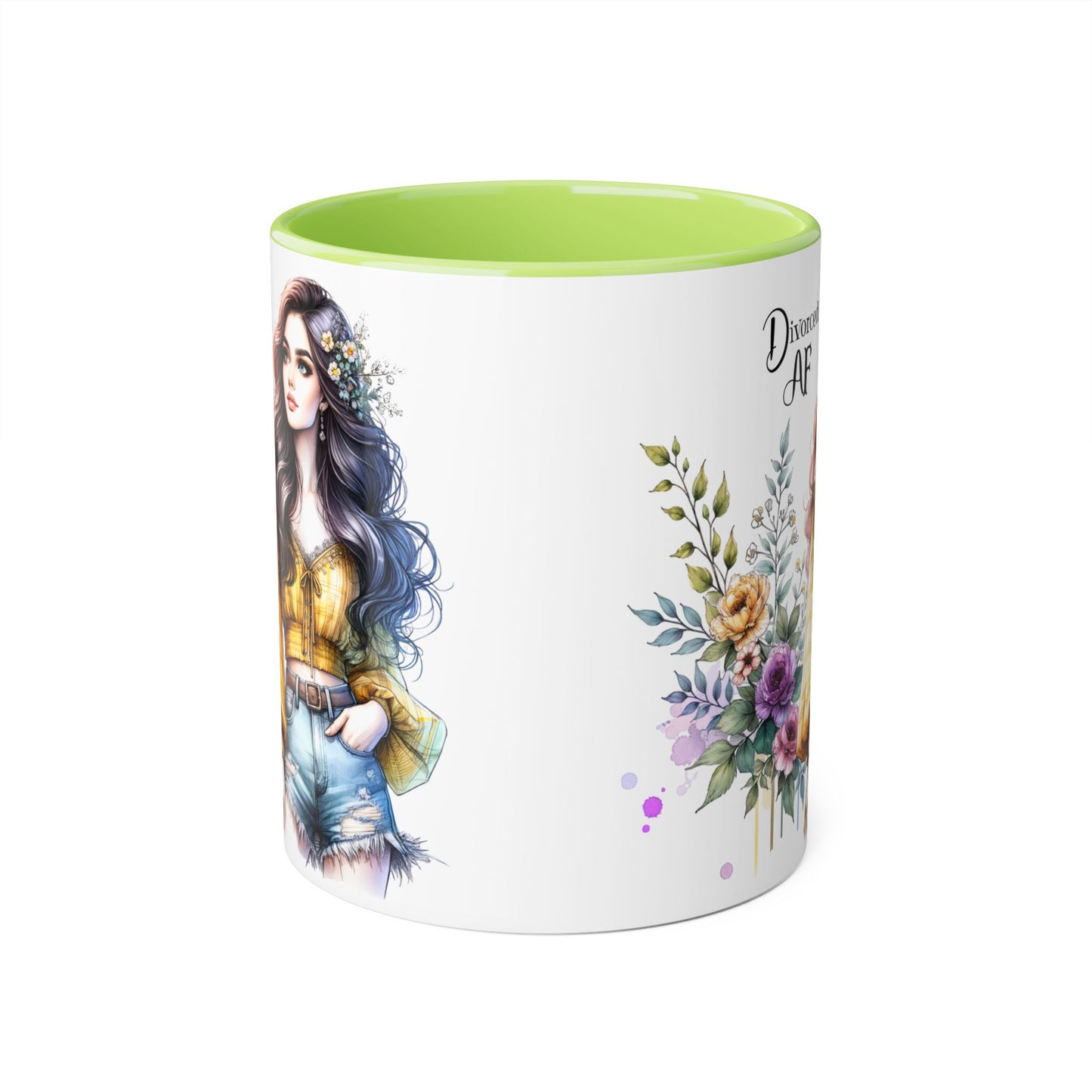 Divorced AF Accent Mug, 11oz - Inspirational Coffee Cup for Strong Women, Gift for Divorcees, Coffee Lovers, Self-Love, Empowerment