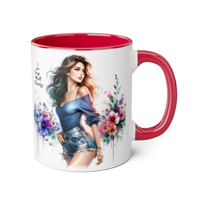 I Can Buy Myself Flowers Floral Twist Coffee Mug, Art Mug, Gift for Her, Creative Home Decor, Birthday Mug, Inspirational Drinkware, Busy with Flowers