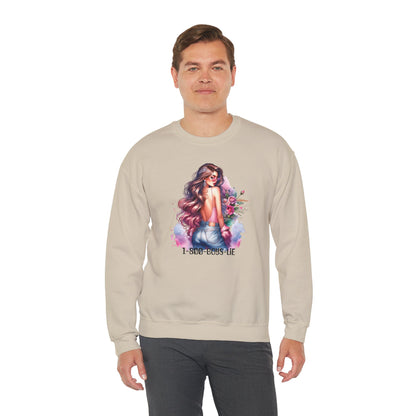 1-800-Boys-Lie Stylish Floral Graphic Sweatshirt, Cozy Crewneck Sweatshirt for Women, Gift for Her, Casual Fashion Top, Spring Wardrobe Essential
