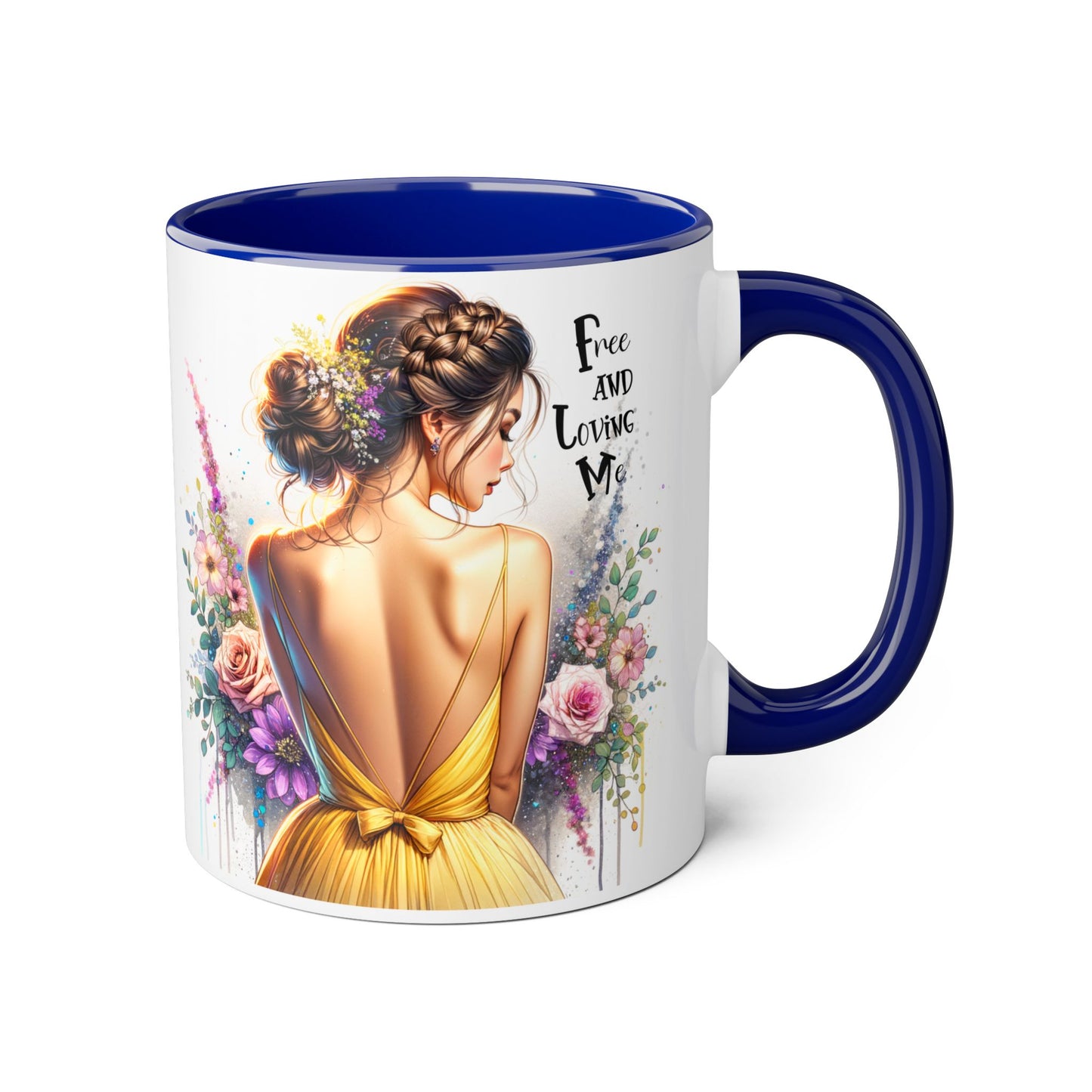 Floral Coffee Mug - Free and Loving Me, Artistic Gift for Her, Boho Style Coffee Cup, Inspirational Home Décor, Perfect for Birthdays, [...]