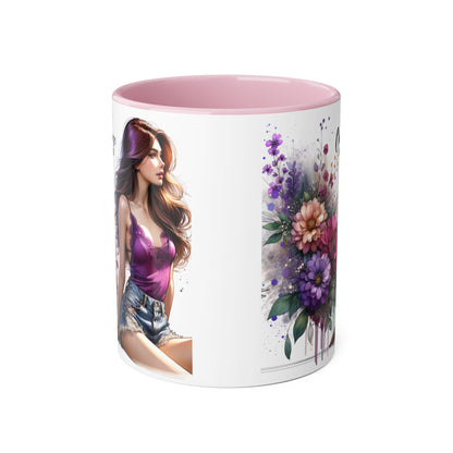I Choose Me Elegant Floral Accent Mug, Coffee Cup, Tea Mug, Gift for Her, Inspirational Drinkware, Home Decor, Birthday Gift, Art Mug