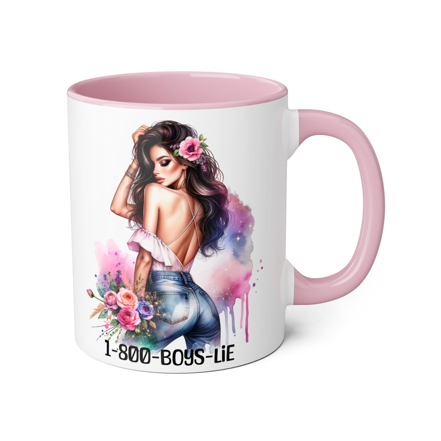 Stylish Accent Mugs, 11oz - Fun Gift for Friends, 1-800-BOYS-LIE, Coffee Lover Present, Unique Mug for Selfies